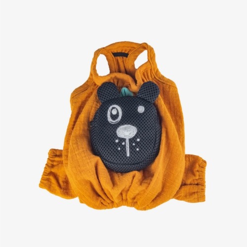 몽슈슈 버디백 점프수트 옐로우 강아지 옷 배변봉투 가방