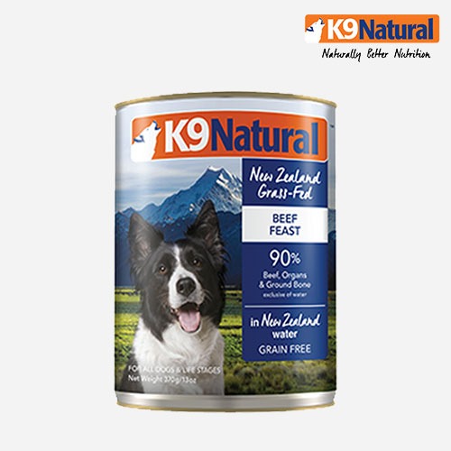 K9 케이나인 강아지 습식 사료 캔 비프 소고기 370g