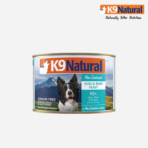 K9 케이나인 강아지 습식 사료 캔 호키&amp;비프 170g