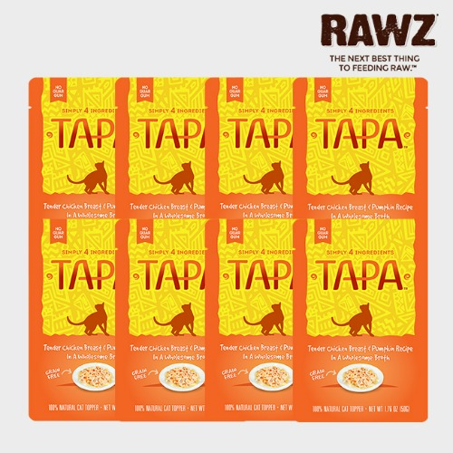 로우즈 타파 치킨 호박 사시 파우치 50g 8개 묶음 RAWZ 고양이 주식 습식 사료