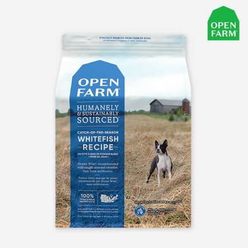 오픈팜 강아지 사료 독 흰살생선 2.04kg 화이트피쉬 키블 건식사료
