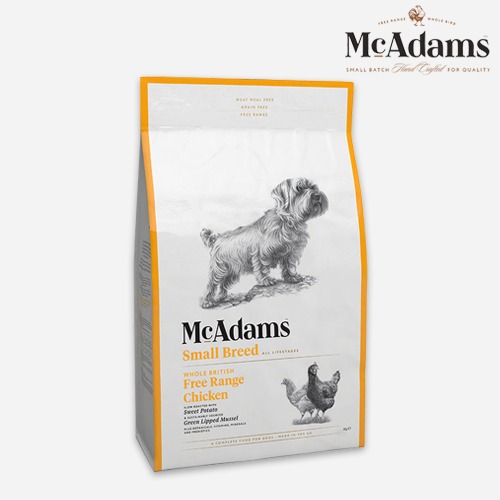 맥아담스 강아지 사료 방목 치킨 닭고기 소형견용 사료 5kg 오븐베이크 전연령