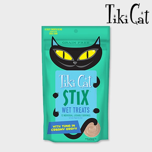티키캣 고양이 캣 스틱 참치 14g 6개입 튜나 습식 사료 파우치 간식