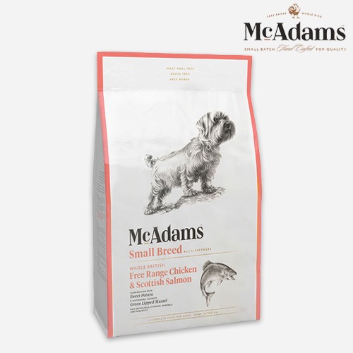 맥아담스 강아지 사료 방목 치킨&amp;연어 소형견용 사료 5kg 닭고기 살몬 오븐베이크 전연령