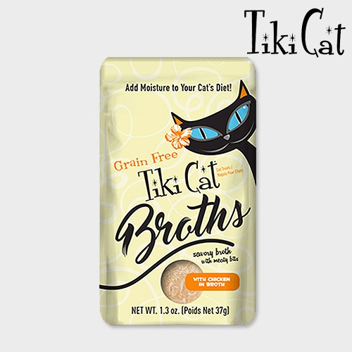 티키캣 고양이 캣 브로스 치킨 37g 닭고기 습식 사료 파우치 간식