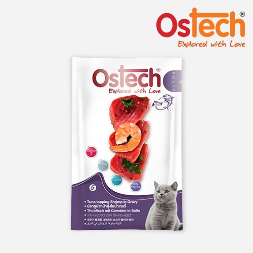 [5+1]오스테크 고양이 간식 그레이비 파우치 참치 토핑 새우 70g 악마의간식 습식 사료