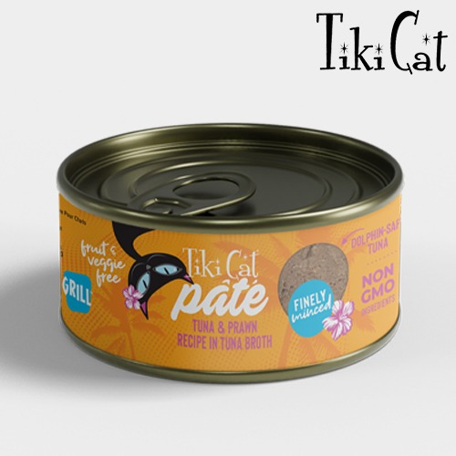 티키캣 고양이 캣 캔 그릴파테 참치&amp;프라운 새우 습식사료 주식캔 간식