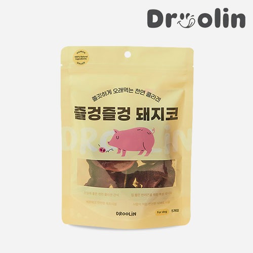 드룰린 강아지 간식 즐겅즐겅 돼지코 110g 천연재료 건조간식 개껌