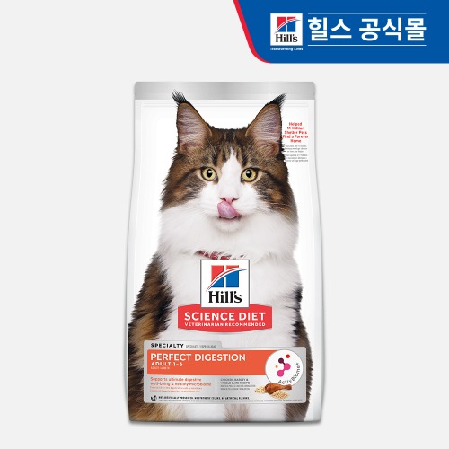 힐스 캣 사이언스다이어트 고양이 사료 퍼펙트 다이제스쳔 어덜트 1+ 치킨 1.6kg 건식사료
