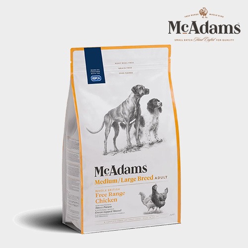 맥아담스 강아지 사료 방목 치킨 닭고기 중대형견용 사료 10kg 오븐베이크 전연령