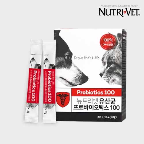 뉴트리벳 강아지 영양제 프로바이오틱스 100억 (분말스틱형/ 30포) 장 건강 소화 관리