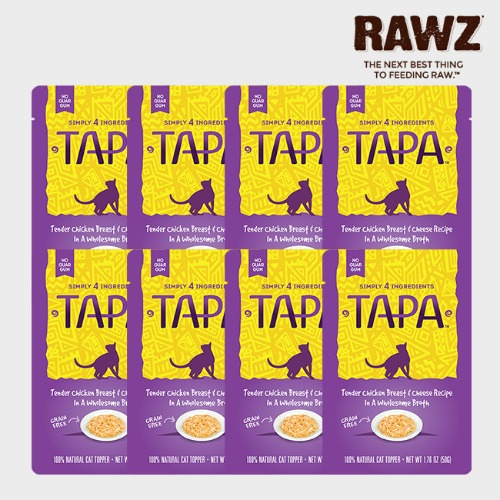 로우즈 타파 치킨 치즈 사시 파우치 50g 8개 묶음 RAWZ 고양이 주식 습식 사료