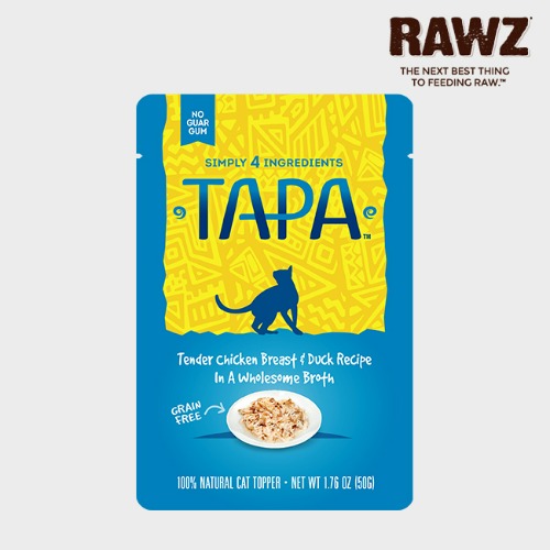 로우즈 타파 치킨 오리 사시 파우치 50g RAWZ 고양이 주식 습식 간식 사료