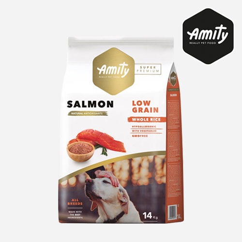 아미티 강아지 사료 연어 살몬 중형견 대형견 대용량 14kg