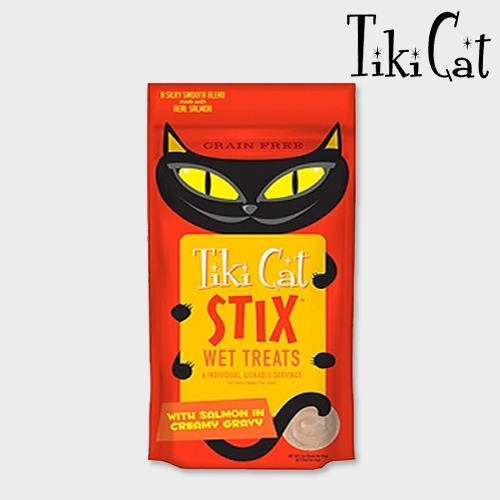 티키캣 고양이 캣 스틱 연어 14g 6개입 살몬 습식 사료 파우치 간식