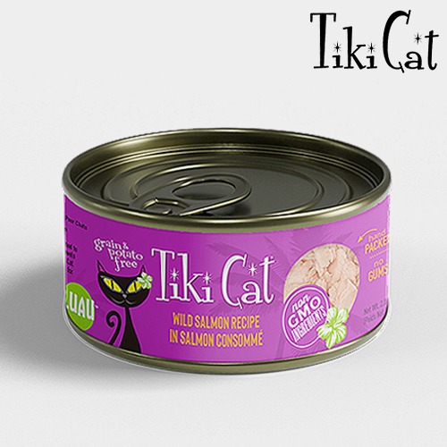 티키캣 고양이 캣 캔 루아우 연어 80g 살몬 습식 사료 주식캔 간식