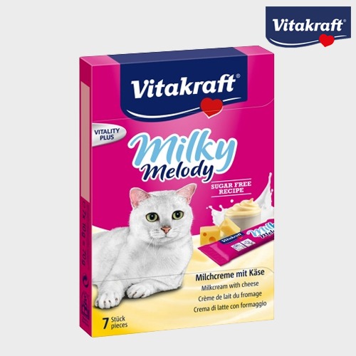 비타크래프트 밀키멜로디 치즈 10g 7개입 영양공급 눈건강 심장기능 강화 고양이 간식 츄르