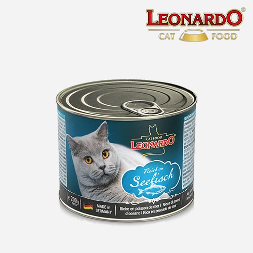 레오나르도 고양이사료 캔 리치 인 피쉬 200g 습식 주식사료 간식
