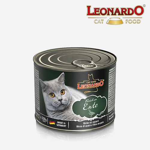 레오나르도 고양이사료 캔 리치 인 오리 200g 습식 주식사료 간식