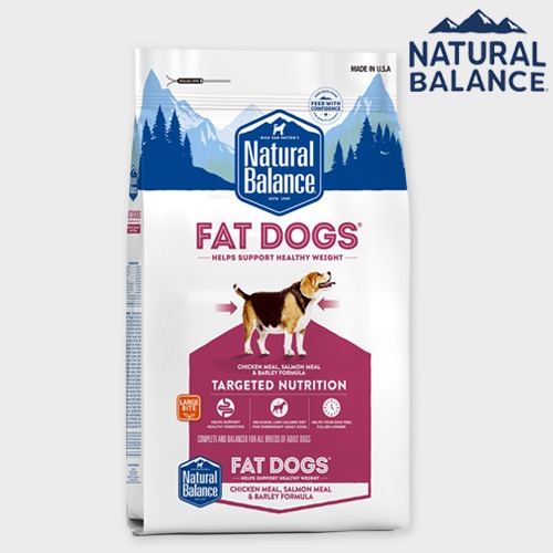 내추럴발란스 강아지 사료 타겟 뉴트리션 팻독스 닭&amp;연어&amp;보리 다이어트 큰알갱이 5kg 라지바이트 건식사료