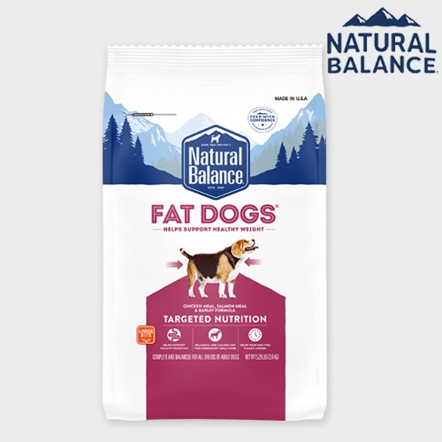 내추럴발란스 강아지 사료 타겟 뉴트리션 팻독스 닭&amp;연어&amp;보리 다이어트 큰알갱이 2.4kg 라지바이트 건식사료
