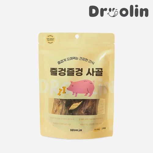 드룰린 강아지 간식 즐겅즐겅 사골 2ea (240g) 천연재료 개껌 이갈이 육포간식