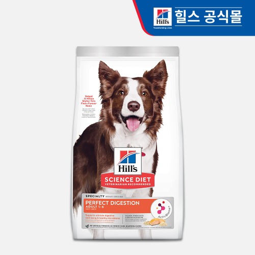힐스 독 사이언스 다이어트 강아지 사료  다이제스쳔 어덜트 1+ 연어 1.6kg 건식사료