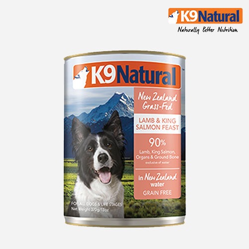 K9 케이나인 강아지 습식 사료 캔 램&amp;살몬 370g