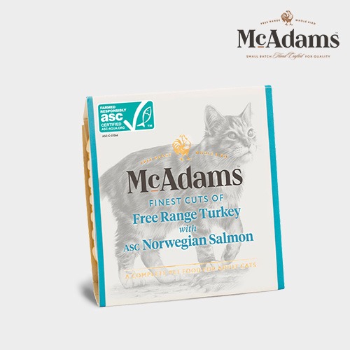 맥아담스 캣 자유방목 터키&amp;노르웨이 연어 100g 고양이 습식 간식 캔